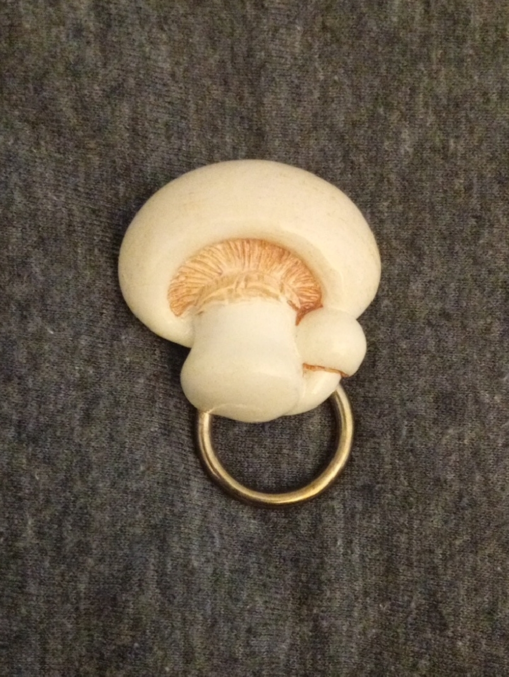 Ivory Mushroom Pin - Cute Accessory
